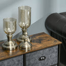 Industrial Chests of Drawer, Fabric Dresser Storage Cabinet, Top Shelf Steel Frame Handles - Rustic Grey & Black
