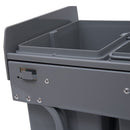 HOMCOM Kitchen Recycle Waste Bin Pull Out Soft Close Dustbin Recycling Cabinet Trash Can 40L - Grey