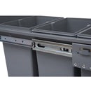 HOMCOM Kitchen Recycle Waste Bin Pull Out Soft Close Dustbin Recycling Cabinet Trash Can 40L - Grey