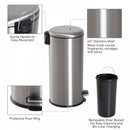 HOMCOM 30L Pedal Bin, 29.2 cm-Black/Silver