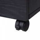 Particle Board 3-Drawer Home Office File Cabinet w/ Wheels Black Oak Tone