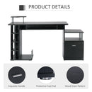 Computer Desk Workstation Wood Laptop Table W/Drawer Shelves - Black