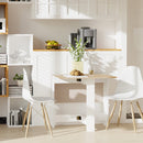 Drop Leaf Table Particle Board Wooden Folding Dining Writing Computer Desk Workstation - Oak White