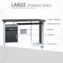 Computer Desk Home Office Workstation W/ Sliding Keyboard Tray Storage Drawers & Host Box Shelf-Black/Dark Walnut