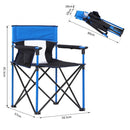 Outsunny Metal Frame Sponge Padded Folding Camping Chair w/ Pockets Blue