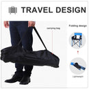 Outsunny Metal Frame Sponge Padded Folding Camping Chair w/ Pockets Blue