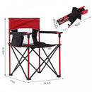 Outsunny Metal Frame Sponge Padded Folding Camping Chair w/ Pockets Red
