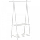 Steel Freestanding Clothes Rail w/ 2 Shelves White