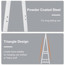Steel Freestanding Clothes Rail w/ 2 Shelves White