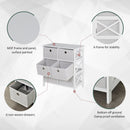 Non-Woven Fabric 6-Drawer MDF Bedroom Cabinet White
