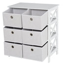 Non-Woven Fabric 6-Drawer MDF Bedroom Cabinet White