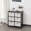 Non-Woven Fabric 6-Drawer MDF Bedroom Cabinet Black