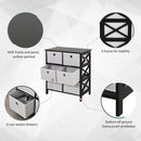 Non-Woven Fabric 6-Drawer MDF Bedroom Cabinet Black