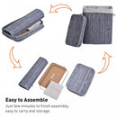70L 2-Compartment Bamboo Laundry Basket Grey