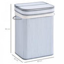 70L Flip Lid Bamboo Laundry Basket Grey