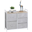 Metal Frame 5-Fabric Drawer Home Storage Unit Grey
