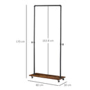 Industrial Pipe Clothing Rack on Wheels, Rolling Garment Rack with Storage Shelf Hooks for Hanging Coat, Rustic Brown and Black Rack, Clothes Organizer Wheels Clothes