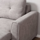 Sofa Bed Reversible L-Shaped Sectional Sofa Set Linen-Touch Sleeper Futon with Storage, Grey Linen Storage