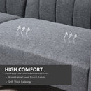 Two Seater Sofa Bed, Convertible Linen Fabric Sofa Couch,  Click Clack Sofabed with Adjustable Split Backrest for Living Room, Bedroom, Guest Room, Grey Bed