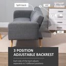 Two Seater Sofa Bed, Convertible Linen Fabric Sofa Couch,  Click Clack Sofabed with Adjustable Split Backrest for Living Room, Bedroom, Guest Room, Grey Bed