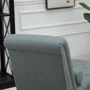 Tufted Chaise Longue Modern Recliner Upholstered Leisure Sofa Chair with Pillow for Living Room, Bedroom, Grey