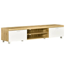 Modern TV Unit, TV Cabinet for TVs up to 90 Inches,  Entertainment Center with Drawer Shelf for Living Room, Bedroom, Oak and White Unit 90"" w/ Room