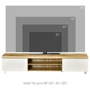Modern TV Unit, TV Cabinet for TVs up to 90 Inches,  Entertainment Center with Drawer Shelf for Living Room, Bedroom, Oak and White Unit 90"" w/ Room