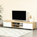 Modern TV Unit, TV Cabinet for TVs up to 90 Inches,  Entertainment Center with Drawer Shelf for Living Room, Bedroom, Oak and White Unit 90"" w/ Room