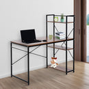 Computer Workstation, Metal Frame-Walnut/ Black