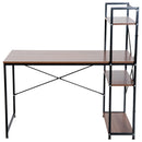 Computer Workstation, Metal Frame-Walnut/ Black