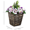 Outsunny 2 Pieces Artificial Phalaenopsis Decorative Plant with Straw Plaiting Pot, Fake Flower, 45cm, White Purple PCs Flower w/ Pot