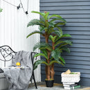 Outsunny Artificial Fern Tree Decorative Plant 36 Leaves with Nursery Pot, Fake Plant for Indoor Outdoor D+®cor, 150cm in Pot