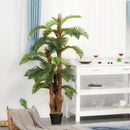 Outsunny Artificial Fern Tree Decorative Plant 36 Leaves with Nursery Pot, Fake Plant for Indoor Outdoor D+®cor, 150cm in Pot