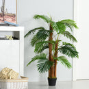 HOMCOM Outsunny Artificial Palm Tree Decorative Plant 19 Leaves w/ Nursery Pot Fake Tropical Tree Indoor/Outdoor décor 120 cm