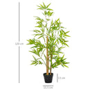 HOMCOM Set of 2 Artificial Bamboo Trees Decorative Plant with Nursery Pot