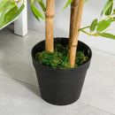 HOMCOM Set of 2 Artificial Bamboo Trees Decorative Plant with Nursery Pot