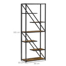 Industrial Storage Shelf Bookcase Floor Standing Display Rack with Metal Frame for Living Room & Study