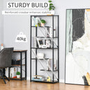 Industrial Storage Shelf Bookcase Floor Standing Display Rack with Metal Frame for Living Room & Study