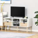 TV Cabinet Stand Unit for TVs up to 42'' Flat Screen with Drawer and Compartments, Entertainment Center for Living Room, Bedroom Media Shelves