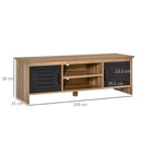 TV Stand Cabinet Unit for TVs up to 42 Inches with 2 Drawers and 2 Storage Compartment Wire Hole Entertainment Console for Living Room Black Media w/ Open Center