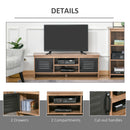 TV Stand Cabinet Unit for TVs up to 42 Inches with 2 Drawers and 2 Storage Compartment Wire Hole Entertainment Console for Living Room Black Media w/ Open Center