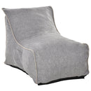 Bean Bag Chair, Large Foam Stuffed lounger Indoor Furniture with Washable Cover, Side Pockets and Backrest, Dark Grey w/