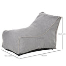 Bean Bag Chair, Large Foam Stuffed lounger Indoor Furniture with Washable Cover, Side Pockets and Backrest, Dark Grey w/
