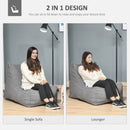 Bean Bag Chair, Large Foam Stuffed lounger Indoor Furniture with Washable Cover, Side Pockets and Backrest, Dark Grey w/