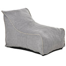 Bean Bag Chair, Large Foam Stuffed lounger Indoor Furniture with Washable Cover, Side Pockets and Backrest, Dark Grey w/