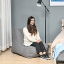Bean Bag Chair, Large Foam Stuffed lounger Indoor Furniture with Washable Cover, Side Pockets and Backrest, Dark Grey w/