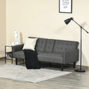 Upholstered Sofa bed 3 Seater Home Theater Linen-Touch Sleeper Futon Recliner with Storage Console & Cup Holders, Grey Armrest
