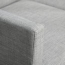 Upholstered Sofa bed Reversible Sectional Sofa Set linen-Touch Sleeper Futon with Footstool, Light Grey Footstool