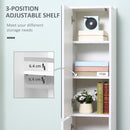 kleankin Tall Mirrored Bathroom Cabinet, Bathroom Storage Cupboard, Floor Standing Tallboy Unit with Adjustable Shelf, White w/Adjustable Shelf