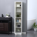 kleankin Tall Mirrored Bathroom Cabinet, Bathroom Storage Cupboard, Floor Standing Tallboy Unit with Adjustable Shelf, White w/Adjustable Shelf